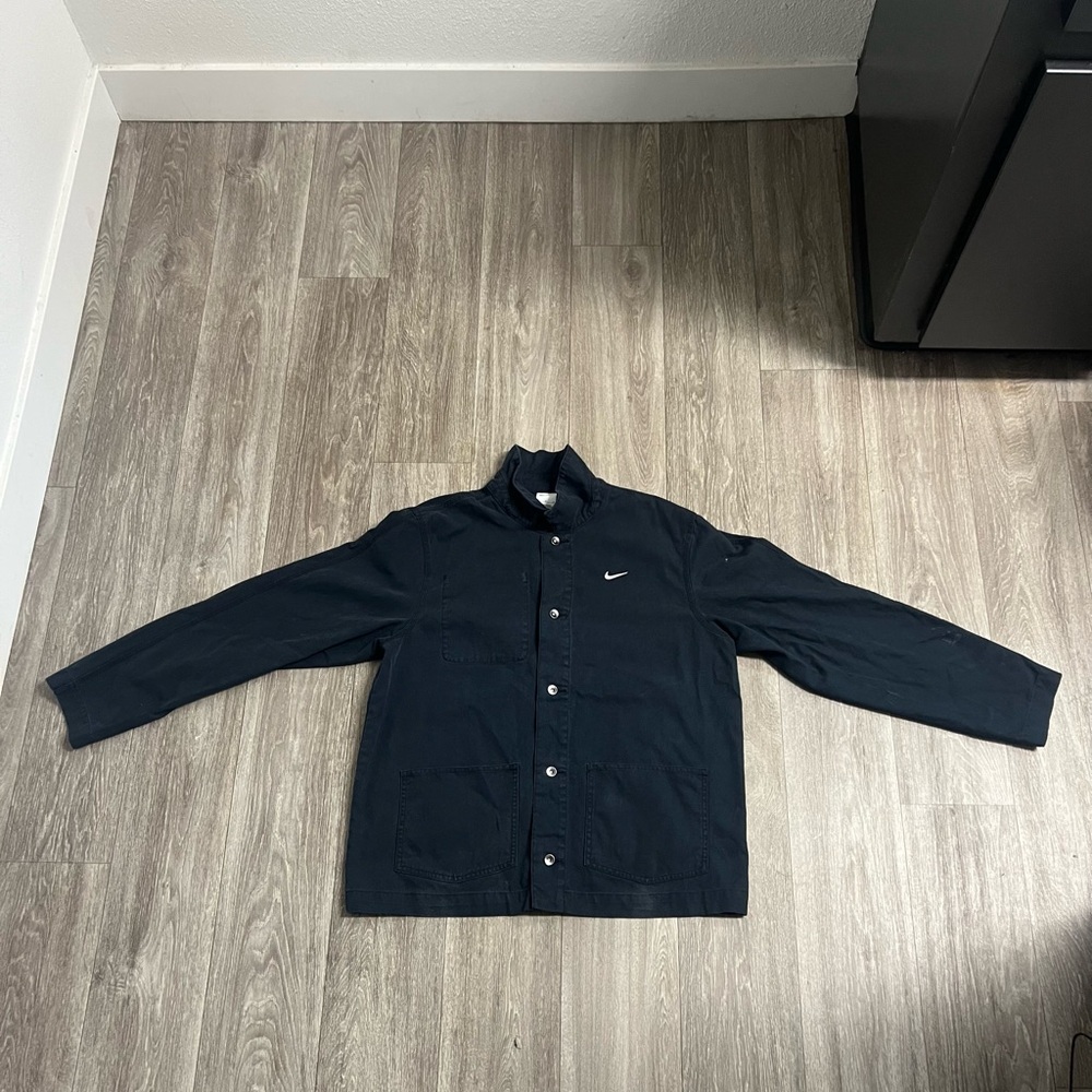 Nike Life Unlined Chore Coat Jacket Men’s Size Large Canvas Black Q5184-010